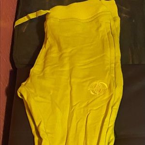 Mustard color fitted joggers